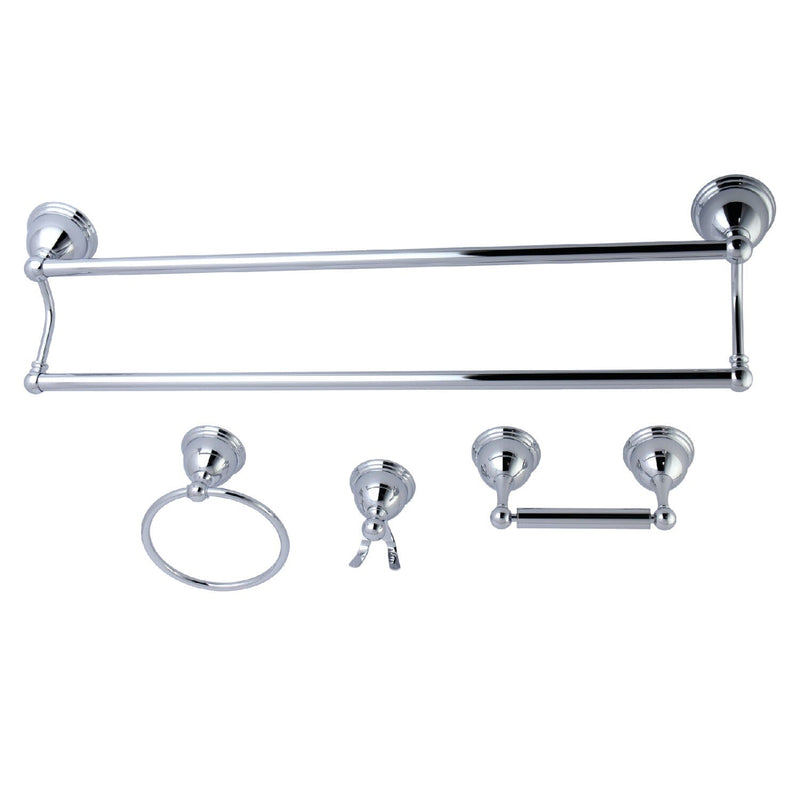 Restoration 4-Piece 24-Inch Dual Towel Bar Bathroom Accessory Set