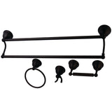 Restoration 4-Piece 24-Inch Dual Towel Bar Bathroom Accessory Set