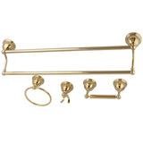 Restoration 4-Piece 24-Inch Dual Towel Bar Bathroom Accessory Set
