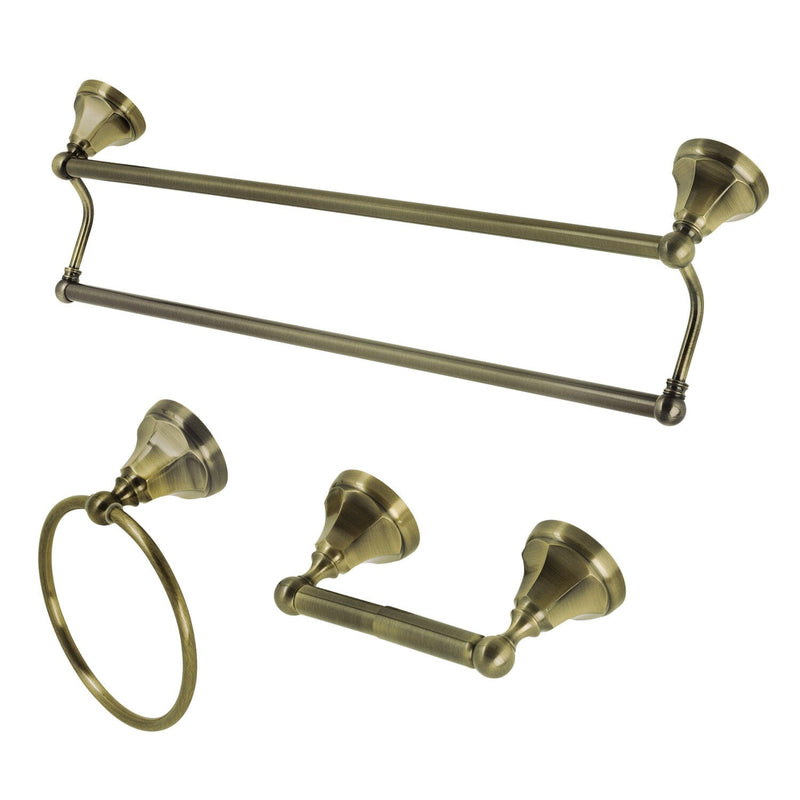 Metropolitan 3-Piece 24-Inch Dual Towel Bar Bathroom Accessory Set