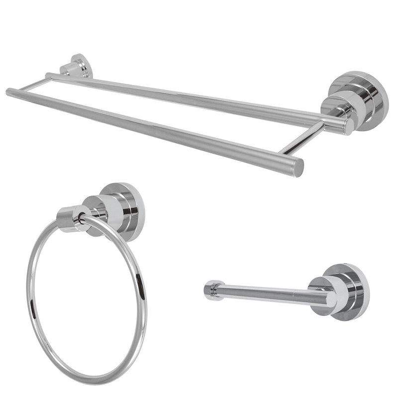 Concord 3-Piece 24-Inch Dual Towel Bar Bathroom Accessory Set