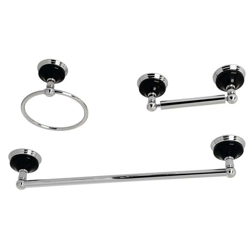 Water Onyx 3-Piece 18-Inch Towel Bar Bathroom Accessory Set