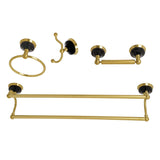 Water Onyx 4-Piece 24-Inch Dual Towel Bar Bathroom Accessory Set