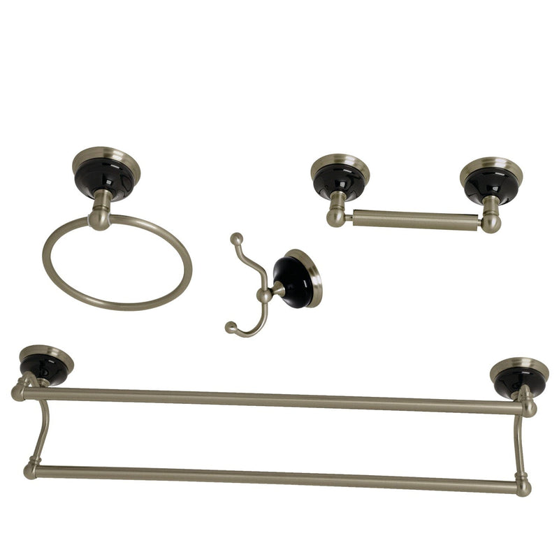Water Onyx 4-Piece 24-Inch Dual Towel Bar Bathroom Accessory Set