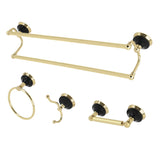 Water Onyx 4-Piece 24-Inch Dual Towel Bar Bathroom Accessory Set