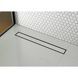 Watercourse 24-Inch Stainless Steel Linear Shower Drain with Reversible Tile Insert and Flat Grate