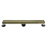 Watercourse 24-Inch Stainless Steel Linear Shower Drain with Reversible Tile Insert and Flat Grate