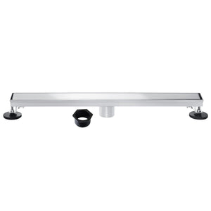 Watercourse 28-Inch Stainless Steel Linear Shower Drain with Reversible Tile Insert and Flat Grate