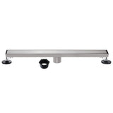 Watercourse 28-Inch Stainless Steel Linear Shower Drain with Reversible Tile Insert and Flat Grate