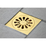Watercourse 4-Inch Square Grid Shower Drain with Hair Catcher