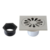 Watercourse 4-Inch Square Grid Shower Drain with Hair Catcher