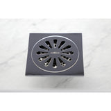 Watercourse 4-Inch Square Grid Shower Drain with Hair Catcher