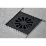 Watercourse 4-Inch Square Grid Shower Drain with Hair Catcher