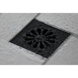 Watercourse 4-Inch Square Grid Shower Drain with Hair Catcher