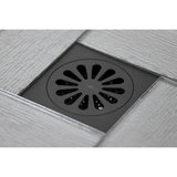 Watercourse 4-Inch Square Grid Shower Drain with Hair Catcher