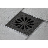 Watercourse 4-Inch Square Grid Shower Drain with Hair Catcher