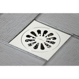 Watercourse 4-Inch Square Grid Shower Drain with Hair Catcher