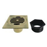 Watercourse 4-Inch Square Grid Shower Drain with Hair Catcher