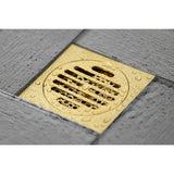 Watercourse 4-Inch Square Grid Shower Drain with Hair Catcher