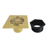 Watercourse 4-Inch Square Grid Shower Drain with Hair Catcher