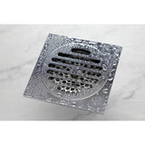 Watercourse 4-Inch Square Grid Shower Drain with Hair Catcher