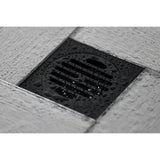 Watercourse 4-Inch Square Grid Shower Drain with Hair Catcher