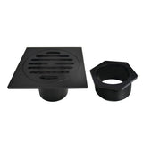 Watercourse 4-Inch Square Grid Shower Drain with Hair Catcher