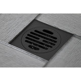 Watercourse 4-Inch Square Grid Shower Drain with Hair Catcher