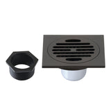 Watercourse 4-Inch Square Grid Shower Drain with Hair Catcher