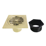 Watercourse 4-Inch Square Grid Shower Drain with Hair Catcher