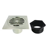 Watercourse 4-Inch Square Grid Shower Drain with Hair Catcher