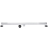 Watercourse 60-Inch Stainless Steel Linear Shower Drain with Reversible Tile Insert and Flat Grate