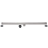 Watercourse 60-Inch Stainless Steel Linear Shower Drain with Reversible Tile Insert and Flat Grate