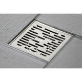 Watercourse 4-Inch Brass Square Grid Shower Drain with Hair Strainer