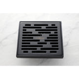 Watercourse 4-Inch Brass Square Grid Shower Drain with Hair Strainer