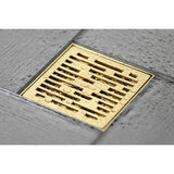 Watercourse 4-Inch Brass Square Grid Shower Drain with Hair Strainer