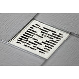 Watercourse 4-Inch Brass Square Grid Shower Drain with Hair Strainer