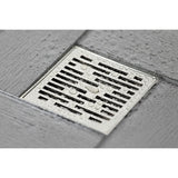 Watercourse 4-Inch Brass Square Grid Shower Drain with Hair Strainer