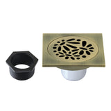 Watercourse 4-Inch Square Grid Shower Drain with Hair Catcher