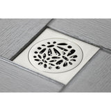 Watercourse 4-Inch Square Grid Shower Drain with Hair Catcher