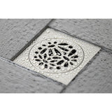 Watercourse 4-Inch Square Grid Shower Drain with Hair Catcher