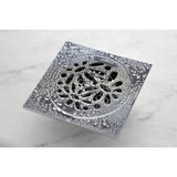 Watercourse 4-Inch Square Grid Shower Drain with Hair Catcher