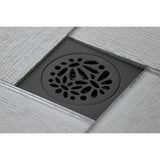 Watercourse 4-Inch Square Grid Shower Drain with Hair Catcher