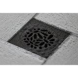 Watercourse 4-Inch Square Grid Shower Drain with Hair Catcher