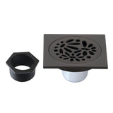 Watercourse 4-Inch Square Grid Shower Drain with Hair Catcher