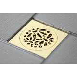 Watercourse 4-Inch Square Grid Shower Drain with Hair Catcher