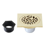Watercourse 4-Inch Square Grid Shower Drain with Hair Catcher