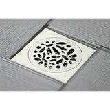 Watercourse 4-Inch Square Grid Shower Drain with Hair Catcher