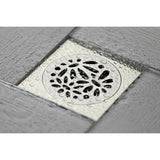 Watercourse 4-Inch Square Grid Shower Drain with Hair Catcher