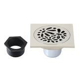 Watercourse 4-Inch Square Grid Shower Drain with Hair Catcher